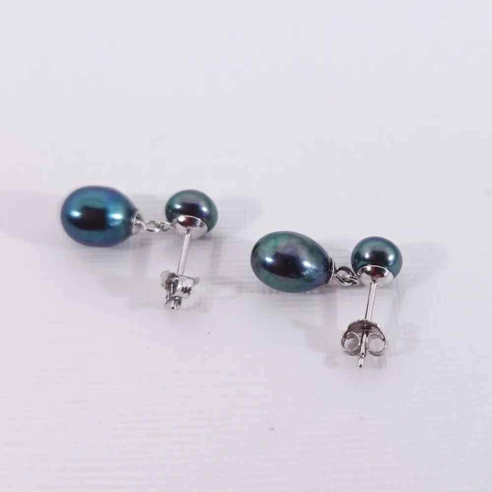 Fresh water Peacock Pearl Dangle Earrings